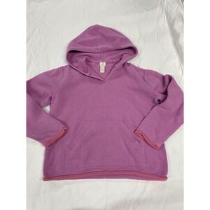 J. Jill Women's Pink Hooded Sweater 100% Cotton Size Small Long Sleeve Pullover